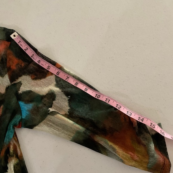 Ali Miles Sheer Kimono Abstract Black Multicolor 3/4 sleeves Women’s Size M - Picture 8 of 13